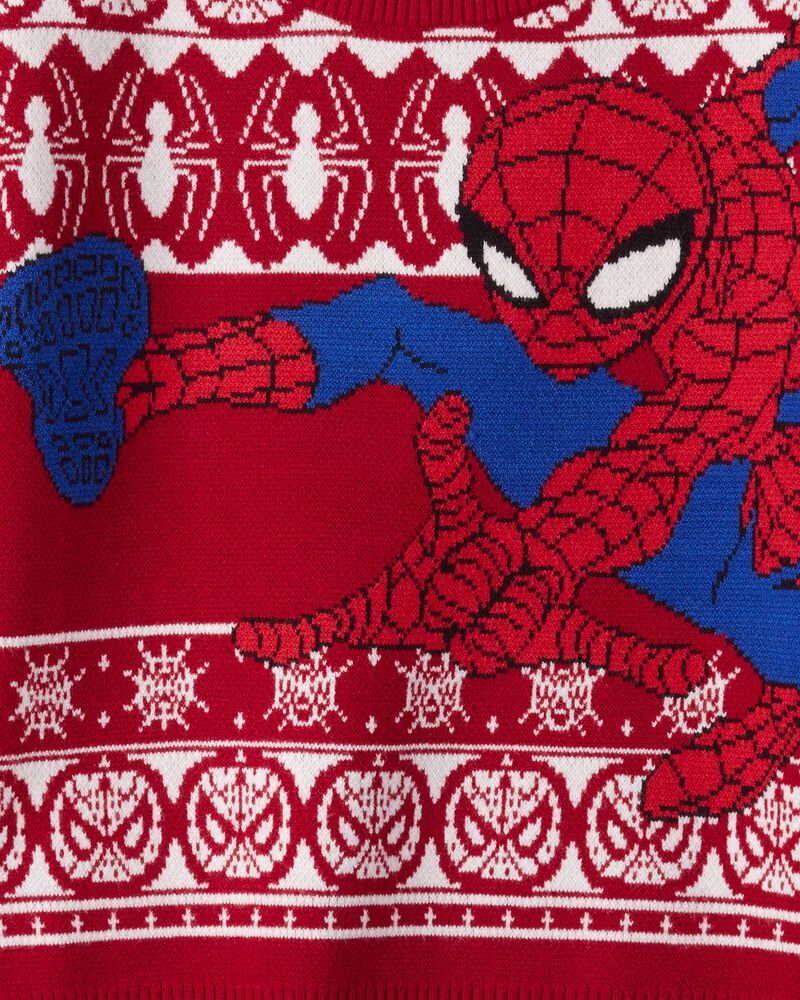 Boys &copy;Marvel Spider-Man Long-Sleeve Sweater - Red, image 2 of 2 slides