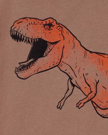 Kid Dinosaur Print Short-Sleeve Graphic Tee - Brown, 