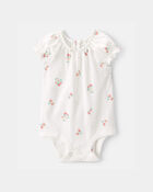 Baby Girl Strawberry Bodysuit - White, image 1 of 3 slides
