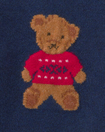 Baby Boy Bear Sweater - Navy Blue, 