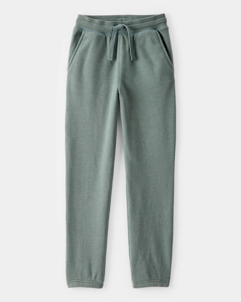 Boys Solid Fleece Drawstring Joggers - Green, image 1 of 4 slides