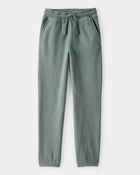 Boys Solid Fleece Drawstring Joggers - Green, image 1 of 4 slides