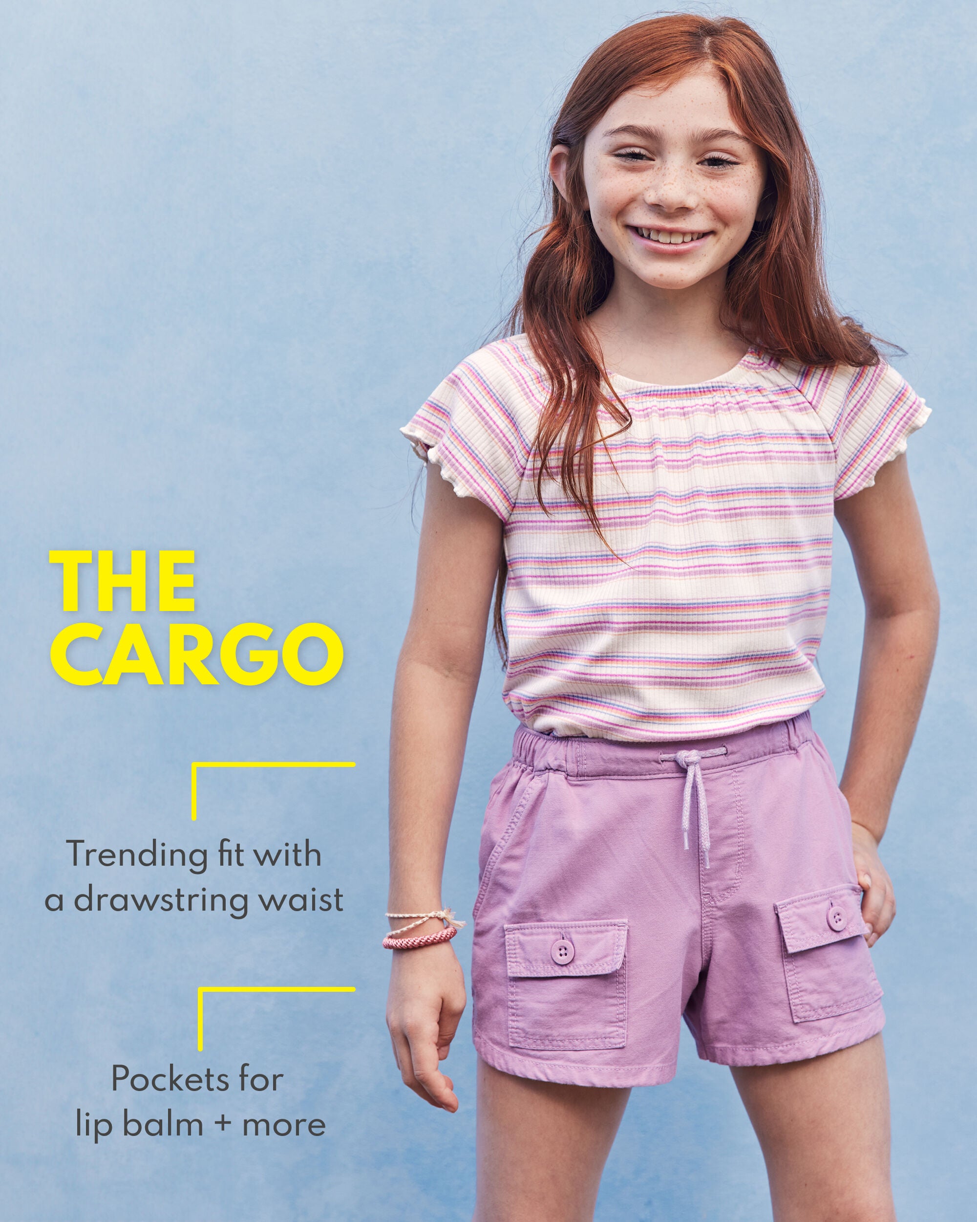 Orange Woven Cargo Drawstring Shorts Carter s Oshkosh Canada