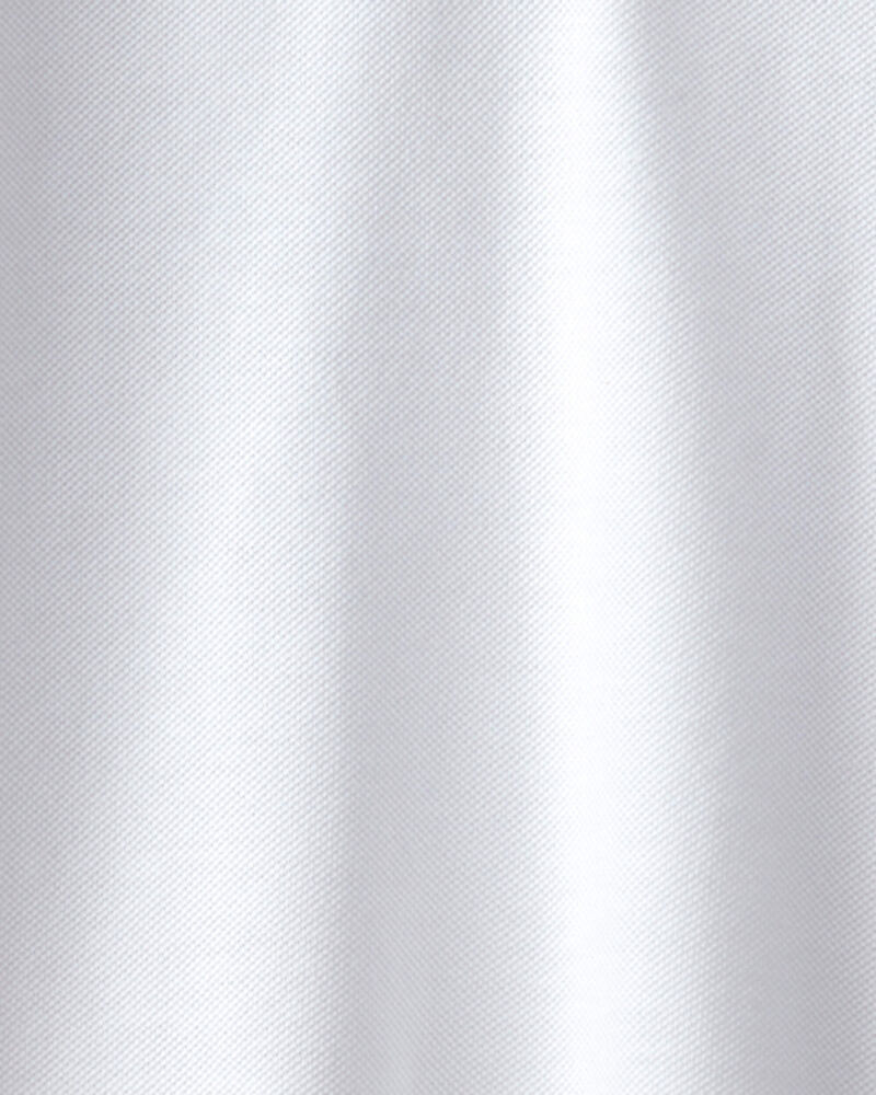 Girls Uniform Pique Long Sleeve Polo  - White, image 2 of 3 slides