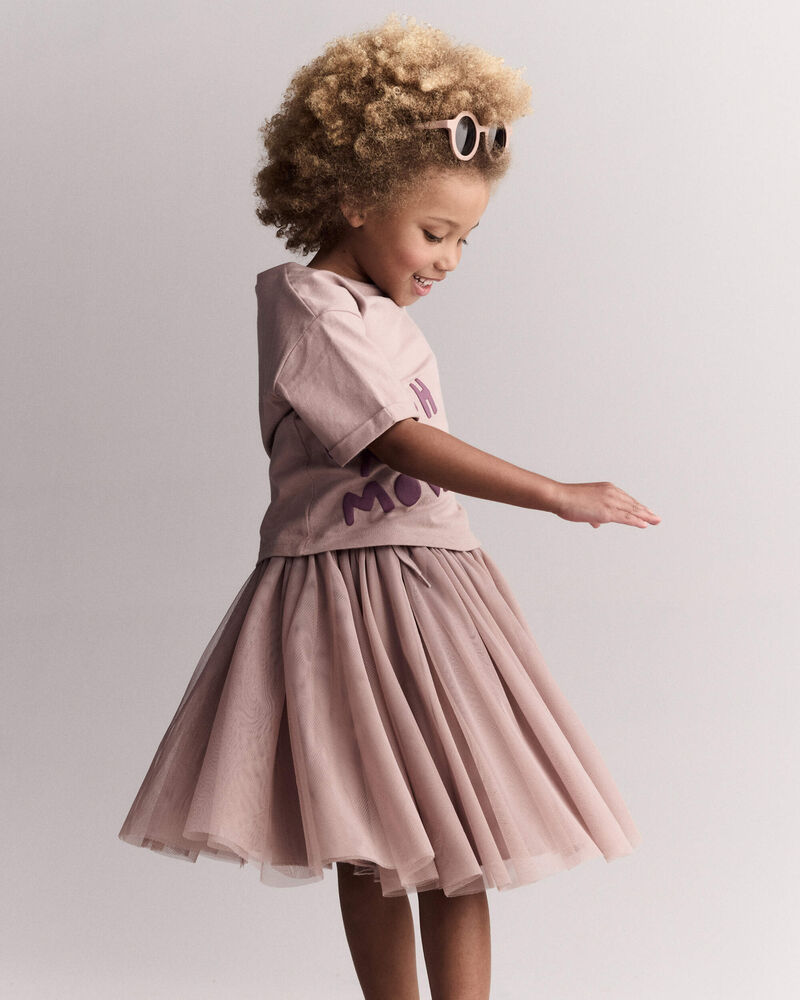 Toddler Girl Avenue Twirl&trade; Midi with Tulle - Mauve, image 5 of 6 slides