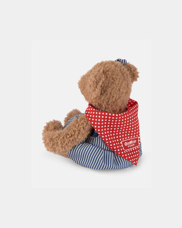 Ourson en peluche Tosh B&rsquo;gosh avec jupe-salopette &agrave; rayures hickory, 