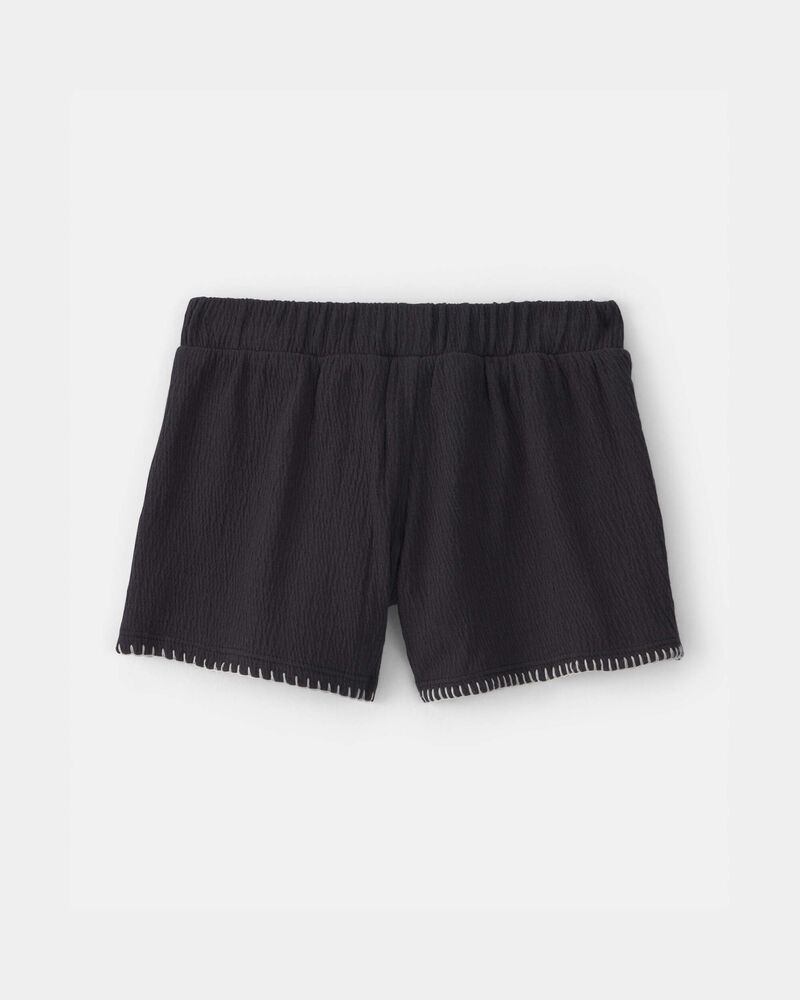 Toddler Girl Contrast Trim Shorts - Black, image 5 of 7 slides