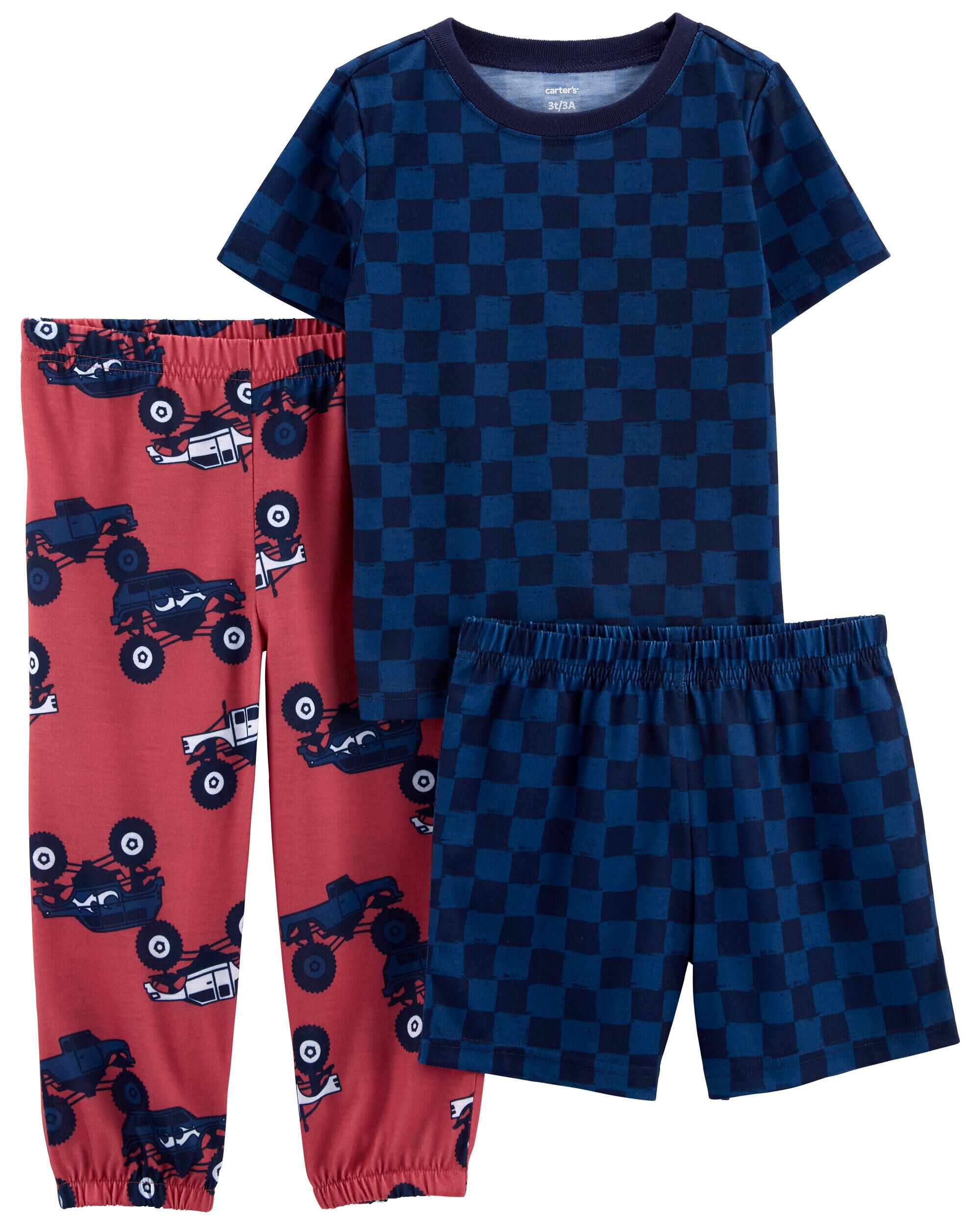 3 Piece Checkered Loose Fit Pyjamas