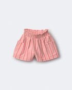 Toddler Girl Swing Short with Pockets in Stripes - Peach, image 2 of 7 slides