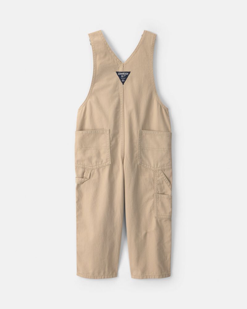 Toddler Train Overalls - Khaki, image 2 of 4 slides