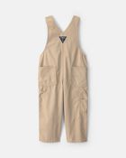 Toddler Train Overalls - Khaki, image 2 of 4 slides