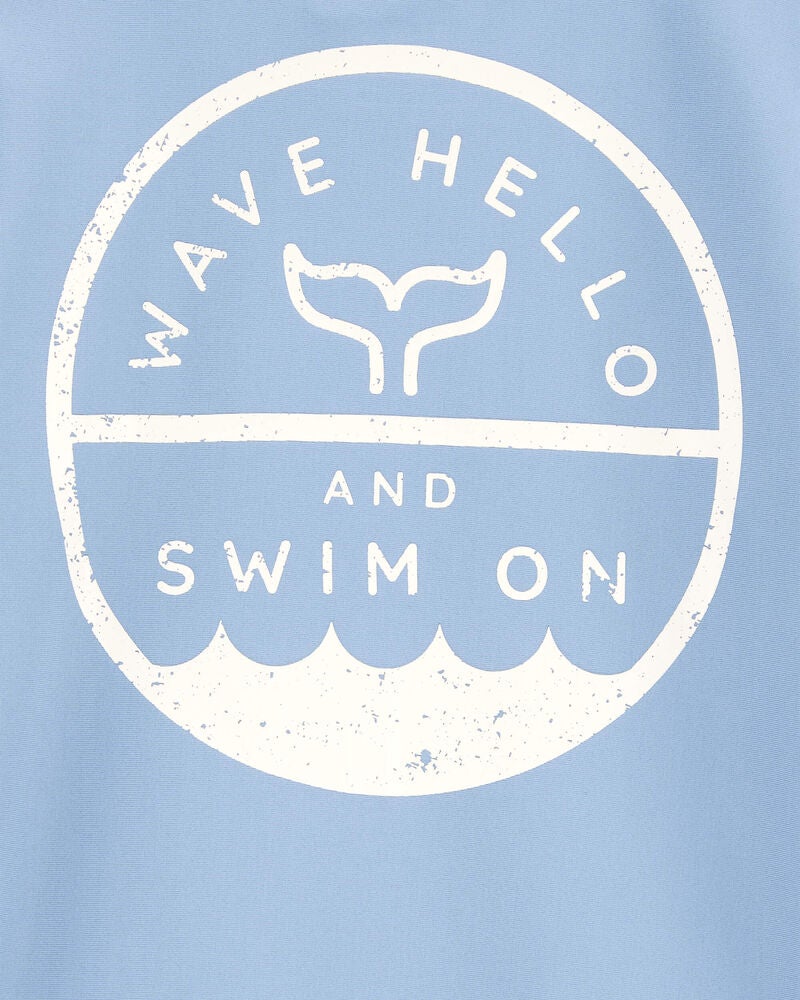 Toddler Whale Long Sleeve Rashguard - Blue, image 4 of 5 slides