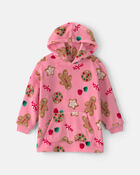 Girls Christmas Gingerbread Loose Fit Pyjama Hoodie - Pink, image 1 of 3 slides