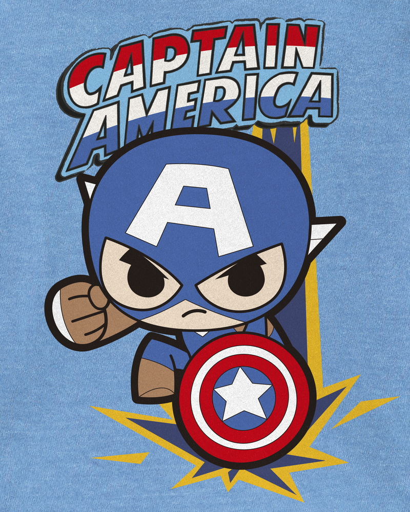 Toddler Marvel™ Captain America Short-Sleeve Graphic Tee - Blue, image 2 of 2 slides
