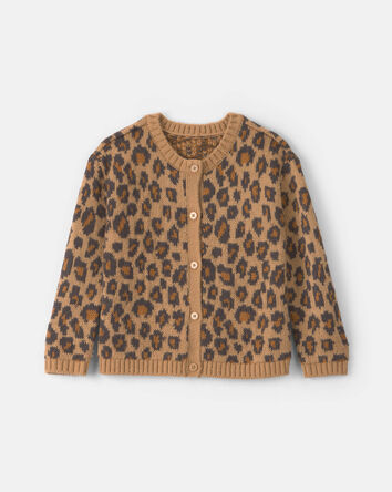 Toute-petite fille &ndash; Cardigan &agrave; motif l&eacute;opard &ndash; Brun, 