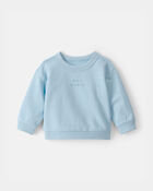 Baby 'More Cuddles' French Terry Pullover Sweatshirt - Blue, image 1 of 5 slides