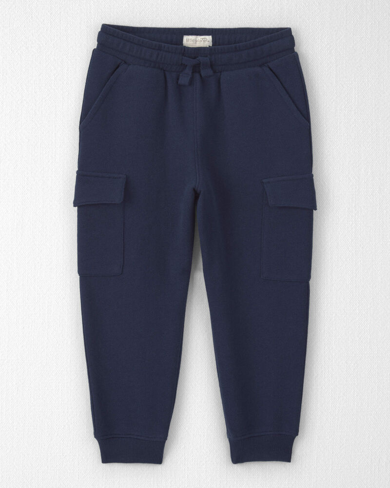 Toddler Boy Organic Cotton French Terry Cargo Pants, image 1 of 6 slides