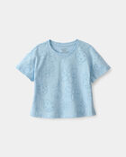 Baby Girl Ladybug Floral Top - Blue, image 1 of 3 slides