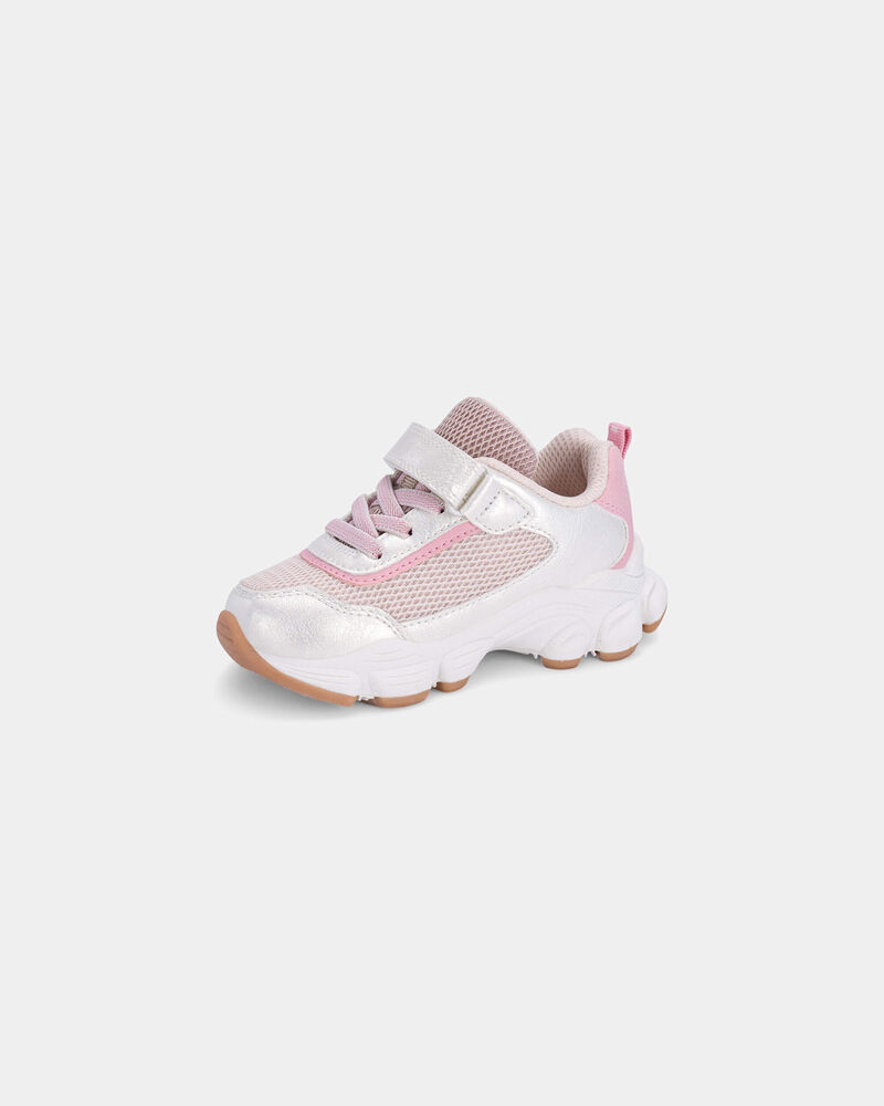 Toddler Girl Athletic Shoe - White/Pink, image 6 of 6 slides