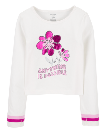 Kid Anything Is Possible Floral Long-Sleeve Tee, 