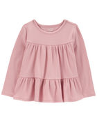Toddler Tiered Long-Sleeve Ribbed Top, image 1 of 3 slides
