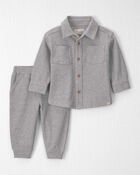 Baby Boy 2-Piece Organic Cotton Waffle Knit Top & Pant Set, image 1 of 4 slides
