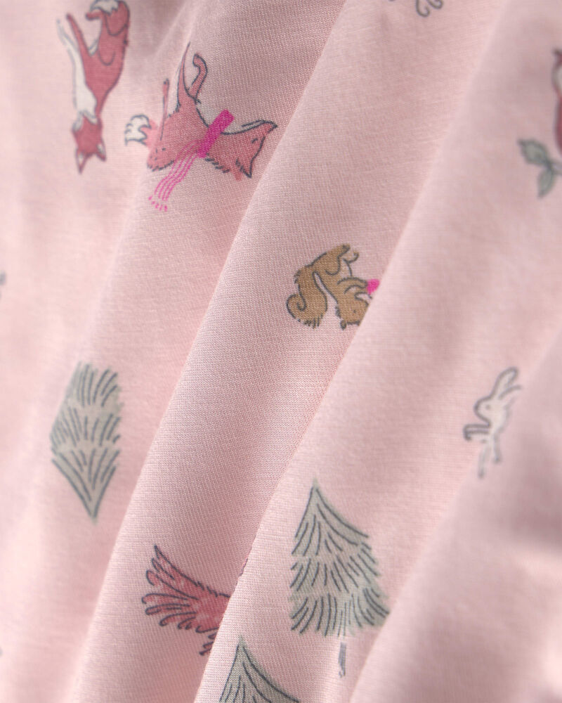 Toddler Girl 2-Piece Woodland PurelySoft&trade; Snug Fit Pyjama Set - Pink, image 3 of 6 slides