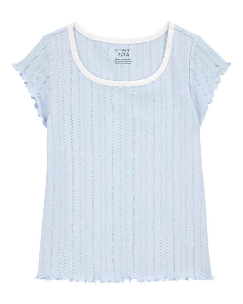 Kid Pointelle Baby Tee, image 1 of 3 slides
