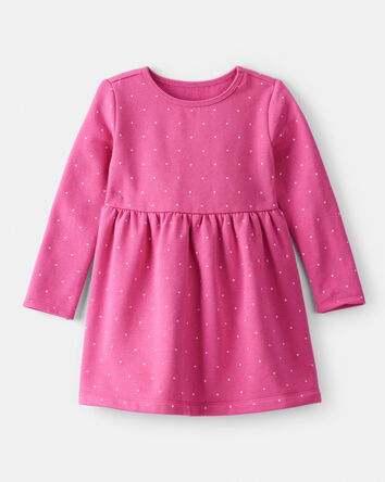 Toddler Girl DayDream Fleece Polka Dot Knit Dress - Pink, 