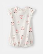 Baby Girl Sunshine Short-Sleeve Romper - Yellow, image 1 of 3 slides