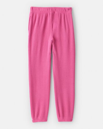 Girls Waffle Knit Joggers - Pink, 