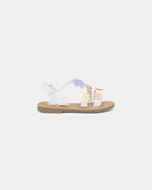 Toddler Girl Flower Sandals - White, image 2 of 6 slides