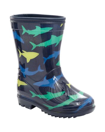 Toddler Shark Print Rain Boots, 