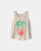 Girls 'Mermaid Vibes' Ombre Graphic Tank - Cream, image 1 of 3 slides