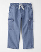 Toddler Organic Cotton Denim Cargo Pants, image 1 of 5 slides