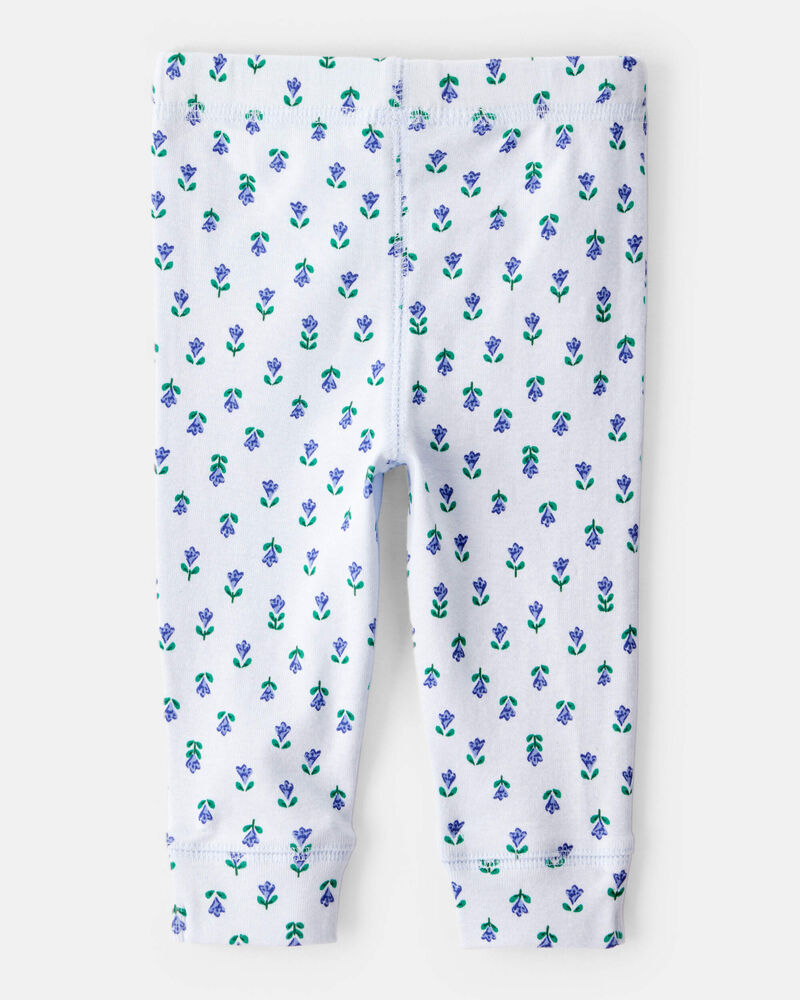 Bébé Emballage de 2 pantalons à enfiler à motifs de fleurs, image 3 sur 10 diapositives