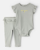 Baby Girl 'Main Squeeze' Bodysuit & Pant Set - Green, image 1 of 4 slides