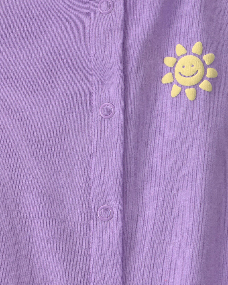 B&eacute;b&eacute; fille - Barboteuse &agrave; motif de soleil - Mauve, image 3 sur 3 diapositives