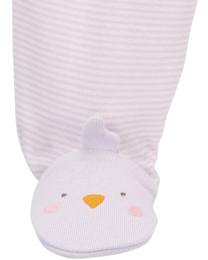 Baby Purple Bird 3-Piece Sleeper Set, image 4 of 5 slides