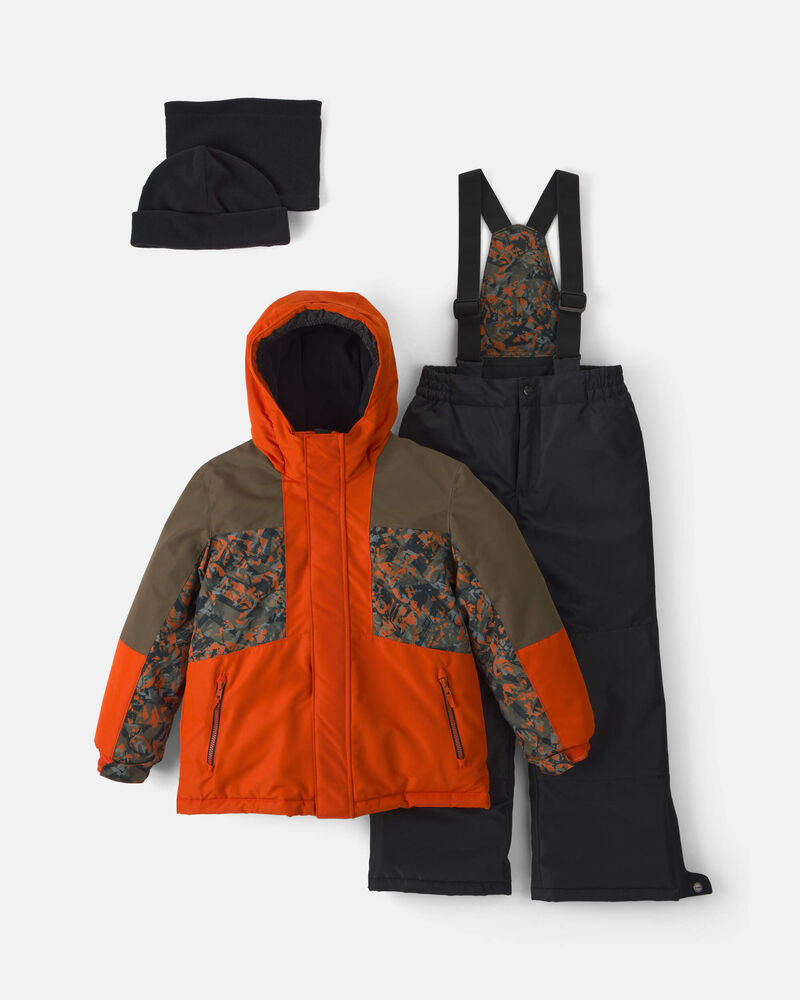 Boys 2 Piece Snowsuit- Orange, image 1 of 13 slides