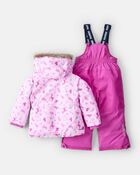 Toddler Girl 2-Piece Taslan Animal Print Snowsuit Set - Pink, image 2 of 13 slides