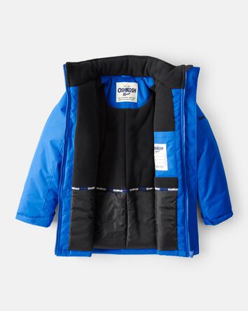 Garçons - Manteau d'hiver à capuchon pour garçon - Bleu, 