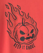 Boys 'Keep It Ghoul' Pumpkin Halloween Long-Sleeve Graphic Tee - Orange, image 2 of 3 slides