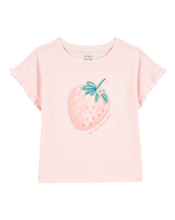 Toddler Short-Sleeve Strawberry Fashion Top, 