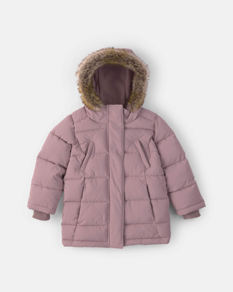 Toddler Girl Bubble Parka-  Dove, image 1 of 3 slides