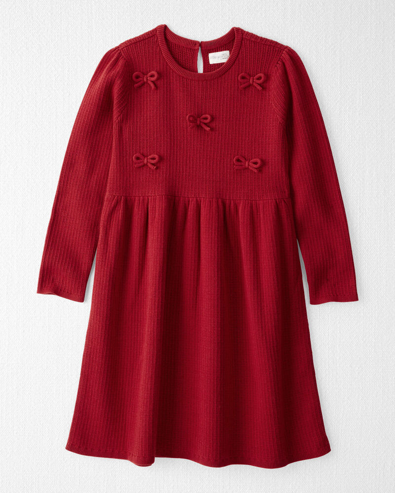 Girls Organic Cotton Sweater Knit Dress, image 1 of 5 slides