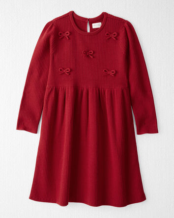 Girls Organic Cotton Sweater Knit Dress, 