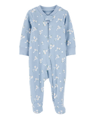 Baby Girl Floral 2-Way Zip Cotton Sleeper pyjamas, image 1 of 3 slides