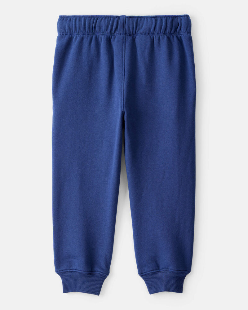 Toddler Boy Solid Fleece Cotton Jogger - Navy, image 2 of 6 slides