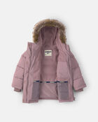 Toddler Girl Bubble Parka-  Dove, image 2 of 3 slides